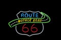 Neon sign , Route 66 Royalty Free Stock Photo