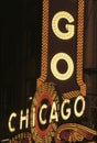 Neon sign that says Chicago of Chicago Theatre