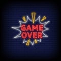 Game Over Neon Signs Style Text Vector Royalty Free Stock Photo