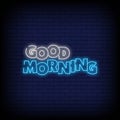 Good Morning Neon Signs Style Text Vector Royalty Free Stock Photo