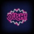 Ouch! Neon Signs Style Text Vector Royalty Free Stock Photo