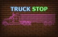 Neon sign of truck stop