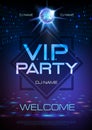 Neon sign. V.I.P. party. Disco poster Royalty Free Stock Photo