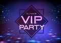 Neon sign. V.I.P. party. Disco poster Royalty Free Stock Photo