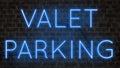 Neon sign for VALET PARKING Royalty Free Stock Photo