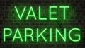 Neon sign for VALET PARKING Royalty Free Stock Photo