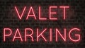 Neon sign for VALET PARKING Royalty Free Stock Photo