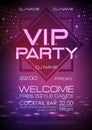 Neon sign. VIP party. Disco poster Royalty Free Stock Photo