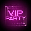 Neon sign. VIP party. Disco poster Royalty Free Stock Photo