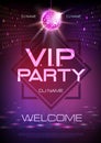 Neon sign. VIP party. Disco poster Royalty Free Stock Photo