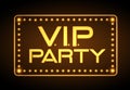 Neon sign. VIP party. Disco poster Royalty Free Stock Photo