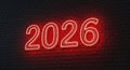 Neon Sign with 2026 Year Display Royalty Free Stock Photo
