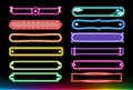 Neon signboard design horizontal label set