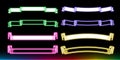 Neon signboard design horizontal label set