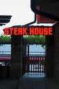 Neon signboard steak house