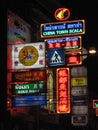 Neon Signs on a Chinatown street in Siem Reap Cambodia