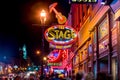 Neon signs on Lower Broadway Nashville Royalty Free Stock Photo