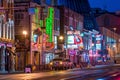 Neon signs on Lower Broadway Nashville Royalty Free Stock Photo