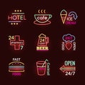 Neon Signs Set Royalty Free Stock Photo