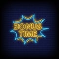 Bonus Time Neon Signs Style Text Vector