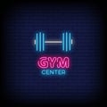 Gym Center Neon Signs Style Text Vector Royalty Free Stock Photo