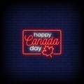 Happy Canada Day Neon Signs Style Text vector Royalty Free Stock Photo