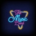 The Music Band Neon Signs Style Text vector Royalty Free Stock Photo