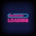 Loading Neon Signs Style Text Vector