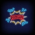 Roar Neon Signs Style Text Vector Royalty Free Stock Photo