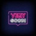 Very Good Neon Signs Style Text Vector Royalty Free Stock Photo