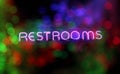 Neon Signs Wet Rainy Window Restroom Sign