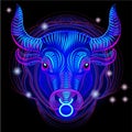 Neon signs of the Zodiac: Taurus Royalty Free Stock Photo