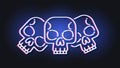 Neon, Skull, Mexican Holiday Day Of The Dead