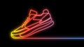 Neon sneakers. Shoes for sports and fitness. Shoe advertising . illustration