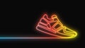 Neon sneakers. Shoes for sports and fitness. Shoe advertising . illustration