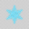 Vector neon snowflake on transparent background.