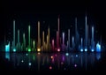 neon sound rainbow science graph. AI generated
