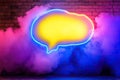 Neon Speech Bubble in Smoke Royalty Free Stock Photo