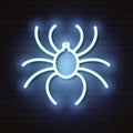 Neon spider sign. Royalty Free Stock Photo
