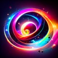 Neon spiral background. Vector illustration. Abstract colorful spiral background. generative AI