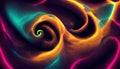 Neon spiral blur glow swirl fractal color curve