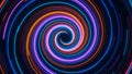 Neon Spiral Vortex: Electric Abstract Art for Digital Innovation Royalty Free Stock Photo