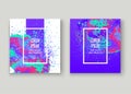 Neon splash artistic cover design. Fluid holographic gradient ex