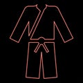 Neon sports Kimono Japanese wear red color vector illustration image flat style