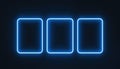 Neon Square Frames on Dark Blue Background Vector Illustration Royalty Free Stock Photo