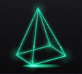 Neon square green pyramid