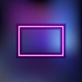 Neon Square Logo Purple Background Vector