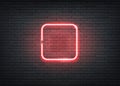 Vector neon square red signage bar night club