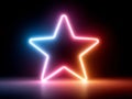 A neon star on a black background Royalty Free Stock Photo
