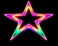 Star neonlight glowing effect 3d illustration Royalty Free Stock Photo
